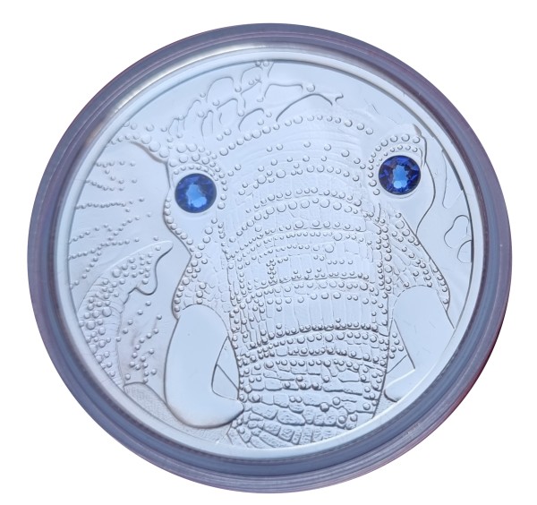 20 Euro Silber Elefant 2022 PP mit Swarovski - Die Augen der Kontinente aus Österreich