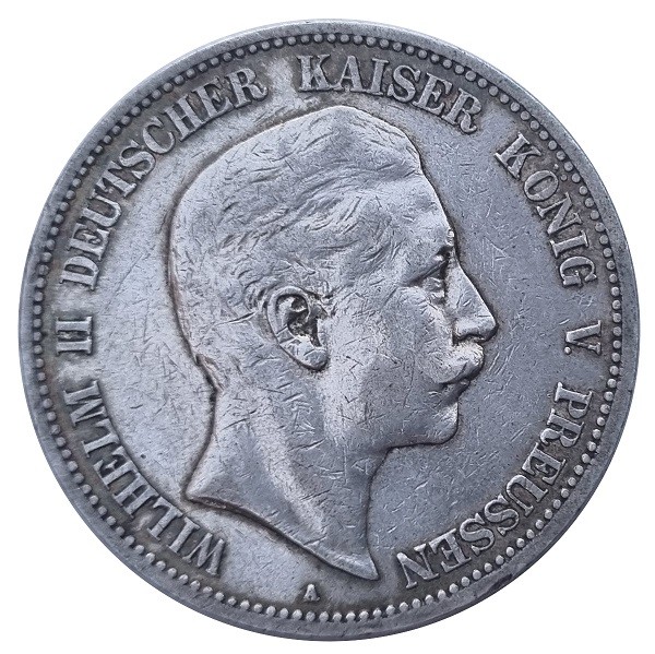 Deutsches Kaiserreich 5 Mark Silber Kaiser Wilhelm II 1898 A