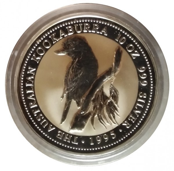 Australien 10 Oz Silbermünze Kookaburra 1995 Silber - Anlagemünze