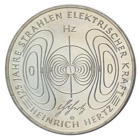 BRD: 10 Euro Gedenkmünze 2013 - 125 Jahre Strahlen elektrischer Kraft - Heinrich Hertz