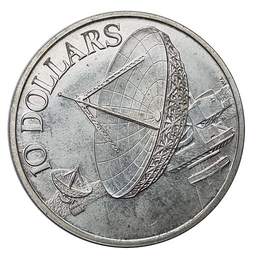 Singapur 10 Dollars 1979 - Silbermünze Kommunikationssatelliten