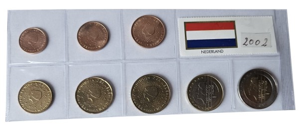 Niederlande 3,88 Euro Kursmünzensatz 2002 lose Bankfrisch