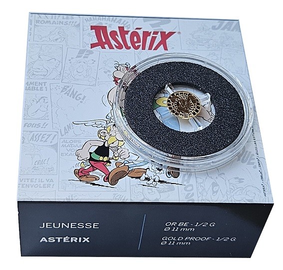 5 Euro Gold Asterix - Idefix Frankreich 2022 Polierte Platte im Etui - nur 2.000 Stück!