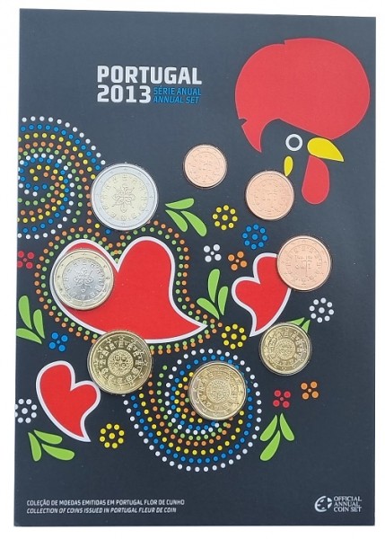 Portugal 3,88 Euro Kursmünzensatz 2013 Bankfrisch im Original Folder