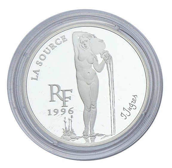 Frankreich 10 Francs/1,5 Euro Silber La Source 1996 Polierte Platte mit Zertifikat