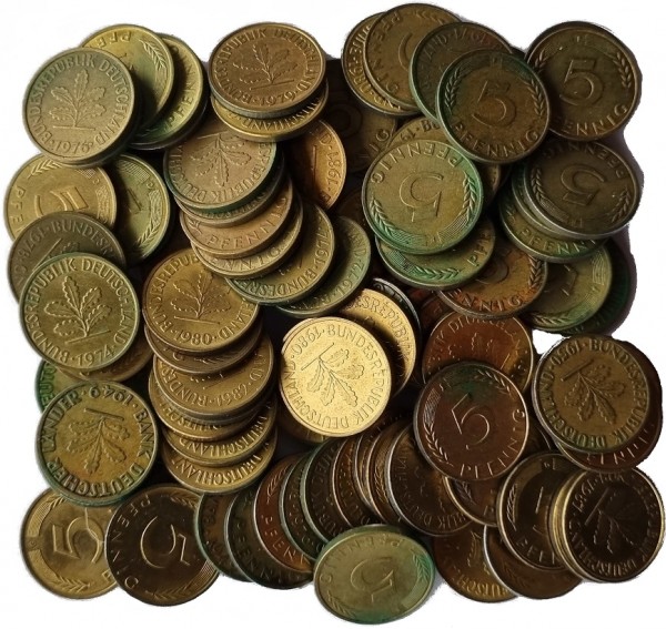 4,50 DM Umlaufmünzen 90 x 5 Pfennig