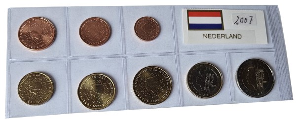 Niederlande 3,88 Euro Kursmünzensatz 2007 lose Bankfrisch