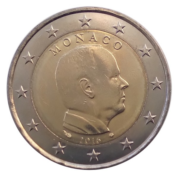 Monaco 2 Euro Gedenkmünze - Fürst Albert II 2016 Bankfrisch in Münzkapsel