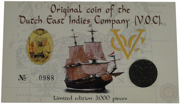 Original Schiffswrack - Münze Dutch East Indies Company VOC im Blister