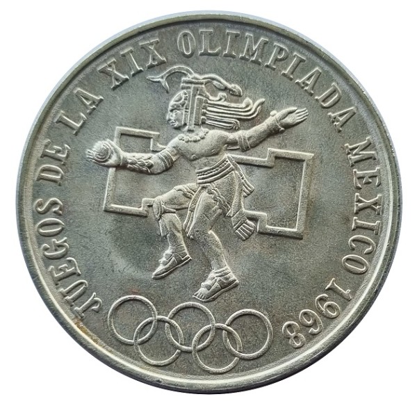 Mexico 25 Pesos Silbermünze Olympiade 1968 - 22,5 gr 720/1000 Silber