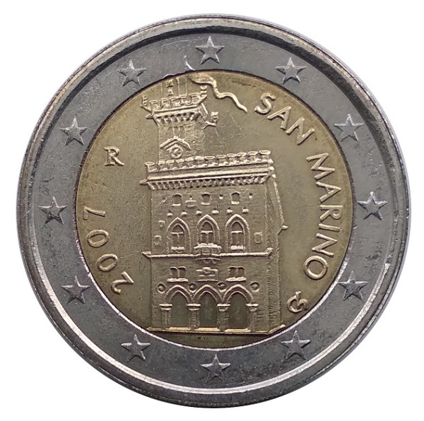 San Marino 2 Euro Gedenkmünze - Wehrturm 2007 in Münzkapsel