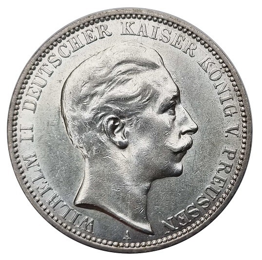 Deutsches Kaiserreich 3 Mark Silber Wilhelm II König von Preussen 1910 A