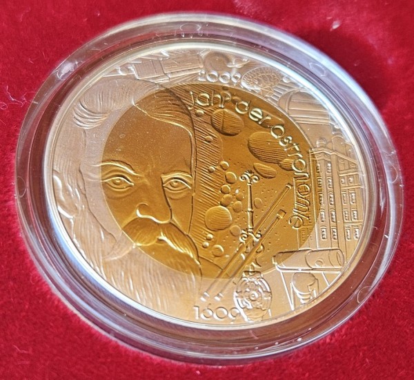 Österreich 25 Euro Silber Niob Münze Jahr der Astronomie 2019 Handgehoben