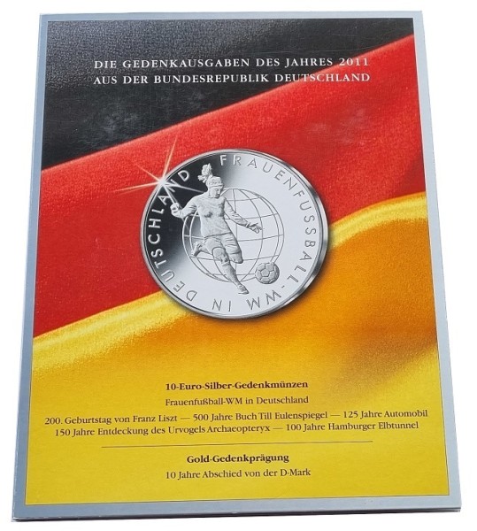 Deutschland 6 x 10 Euro Münzen 2011 - Jahrgangssatz im MDM Folder