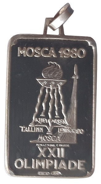 Silberbarren Anhänger Olympiade Moskau 1980