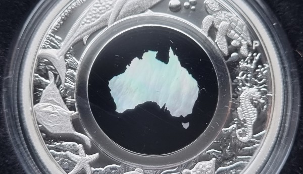Australien 1 Oz Silber Perlmutt Great Southern Land Polierte Platte 2021