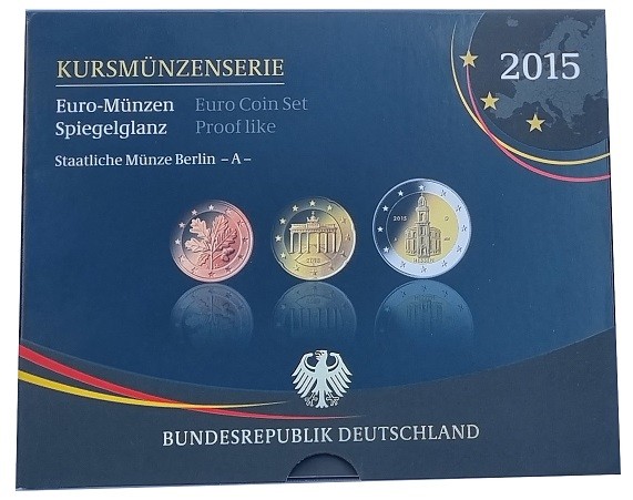 BRD: 5,88 Euro Kursmünzensatz 2015 A Spiegelglanz - Original Blisterverpackung