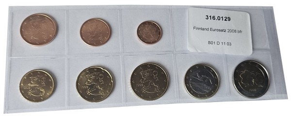 Finnland 3,88 Euro Kursmünzensatz 2008 lose Bankfrisch