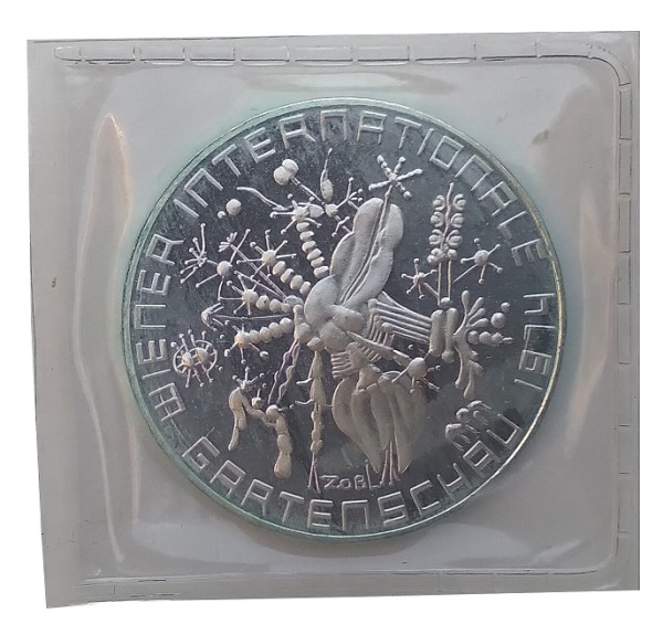 Österreich 50 Schilling Silbermünze Wiener Internationale Gartenschau 1974 Polierte Platte