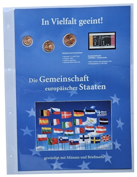 5, 2 u. 1 Cent 2005 - Die Gemeinschaft europäischer Staaten Numisbrief Deutsche Post
