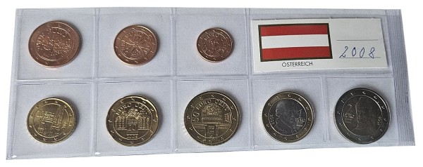 Österreich 3,88 Euro Kursmünzensatz 2008 lose Bankfrisch