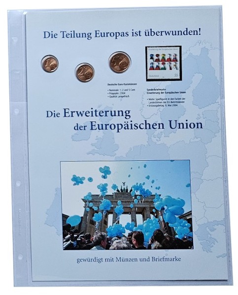 5, 2 u. 1 Cent 2004 - Die Erweiterung der Europäischen Union Numisbrief Deutsche Post