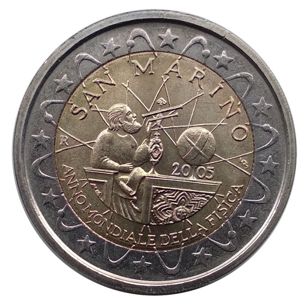 San Marino 2 Euro Gedenkmünze Galileo Galilei 2005 in Münzkapsel