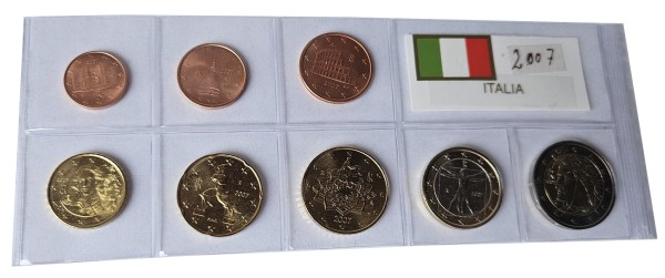 Italien 3,88 Euro Kursmünzensatz 2007 lose Bankfrisch
