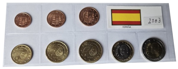 Spanien 3,88 Euro Kursmünzensatz 2003 lose Bankfrisch