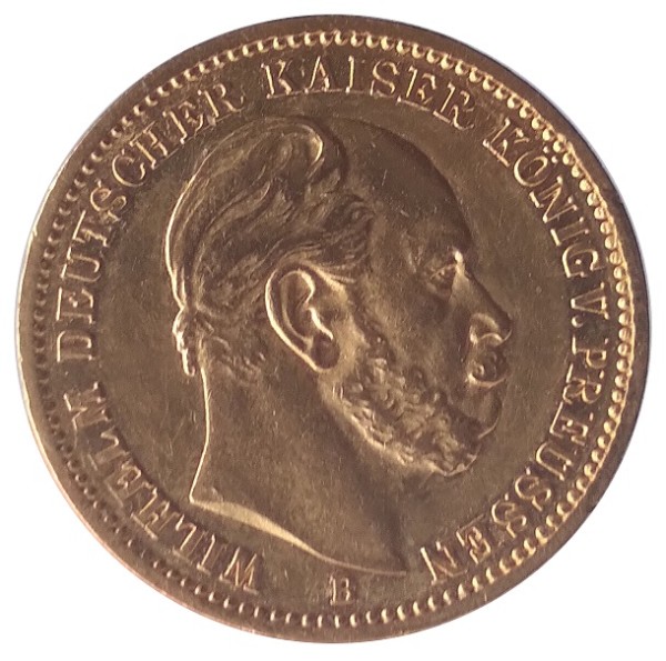 Deutsches Kaiserreich Goldmünze 20 Goldmark Wilhelm I. 1872 B