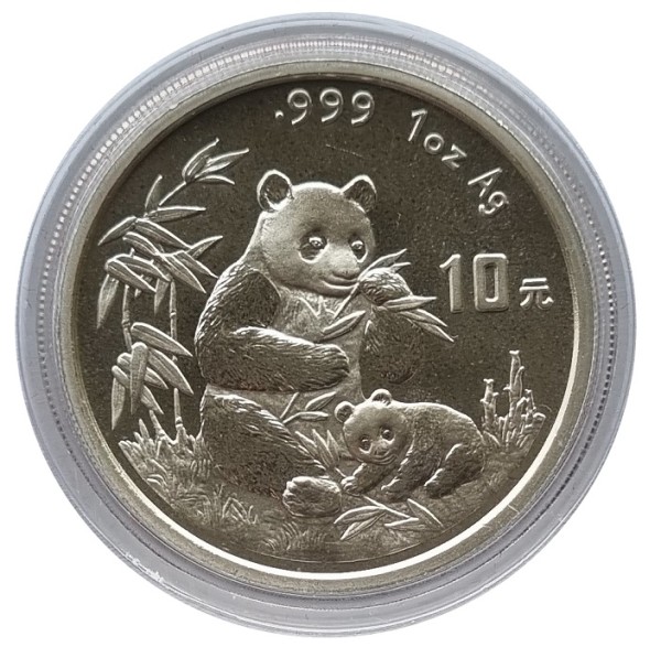 China 10 Yuan 1 Oz Silber Panda 1996 in Münzkapsel