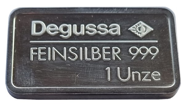 1 Oz Silberbarren Degussa 31,1 gr 999/1000 Feinsilber