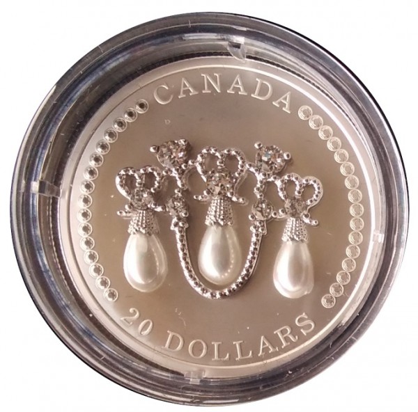 Kanada 20 Dollars 1 Oz Silber Lovers Knot Tiara 2021 Polierte Platte