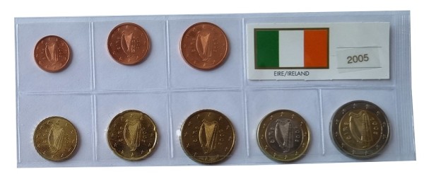 Irland 3,88 Euro Kursmünzensatz 2005 lose Bankfrisch