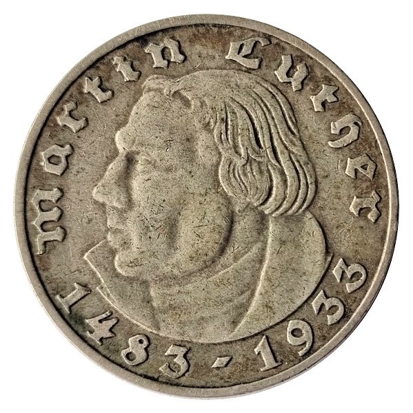 Sonderangebot! Deutsches Reich 2 Reichsmark Silber Martin Luther 1933 A