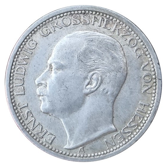 Deutsches Kaiserreich 3 Mark Silber Ernst Ludwig Großherzog von Hessen 1910 A