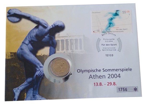 2 Euro Griechenland 2004 Diskuswerfer - Numisbrief