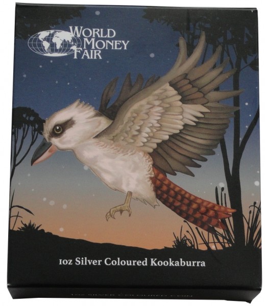 Australien 1 Oz Silber Kookaburra Farbe World Money Fair 2018