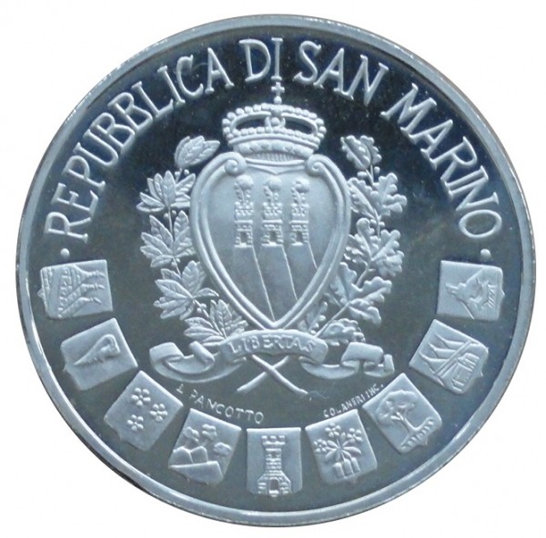 San Marino 10000 Lire Silbermünze Euro 1997 Polierte Platte