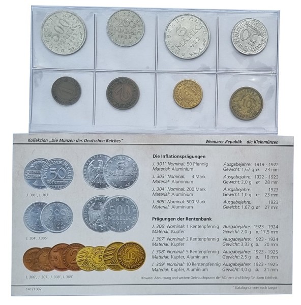 Kollektion Die Münzen des Deutschen Reiches u. die Kleinmünzen der Weimarer Republik