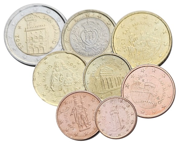 San Marino 3,88 Euro Kursmünzensatz gemischte Jahrgänge lose Bankfrisch