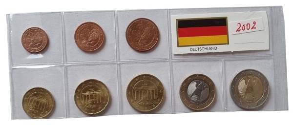 Deutschland 3,88 Euro Kursmünzensatz 2002 lose Bankfrisch