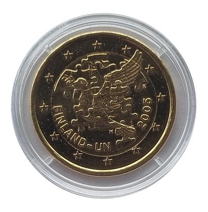 Finnland 2 Euro Gedenkmünze - 50 Jahre UN 2005 in Münzkapsel vergoldet