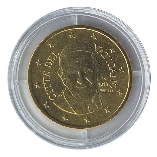 Vatikan 50 Cent Kursmünze Papst Franziskus 2014 in Münzkapsel
