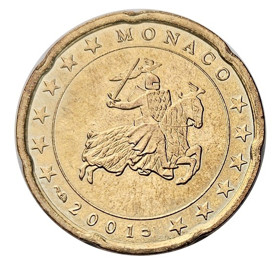 Monaco 20 Cent Kursmünze - Gedenkmünze 2001
