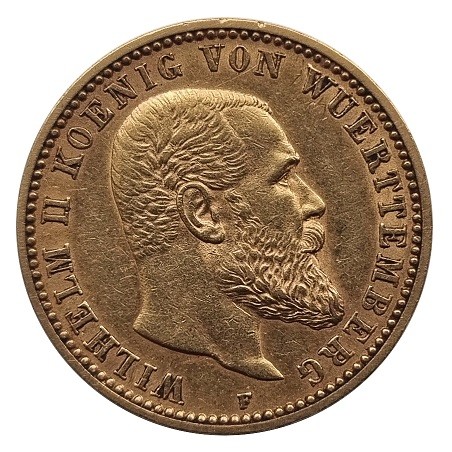 Deutsches Kaiserreich Goldmünze 10 Goldmark 1998 Wilhelm II König von Württemberg F