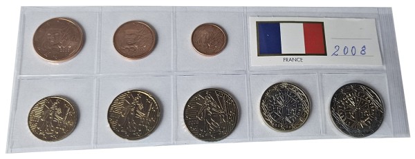 Frankreich 3,88 Euro Kursmünzensatz 2008 lose Bankfrisch