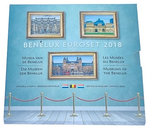 BeNeLux 3 x 3,88 Euro Kursmünzensatz 2018 Museen im Folder