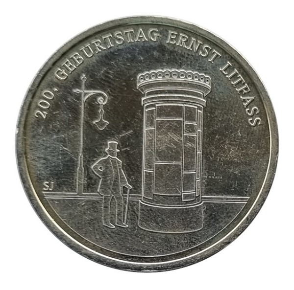 20 Euro Silber Gedenkmünze Deutschland Ernst Litfass 2016 - 925/1000 Silber