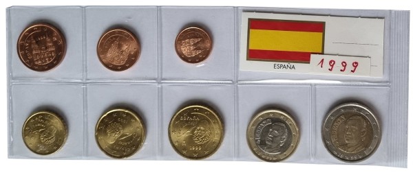 Spanien 3,88 Euro Kursmünzensatz 1999 lose Bankfrisch